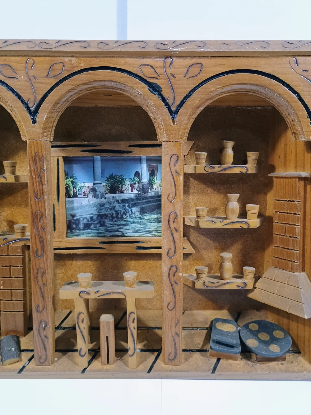 Vintage Handmade 3D Shadowbox Latin Folk Art